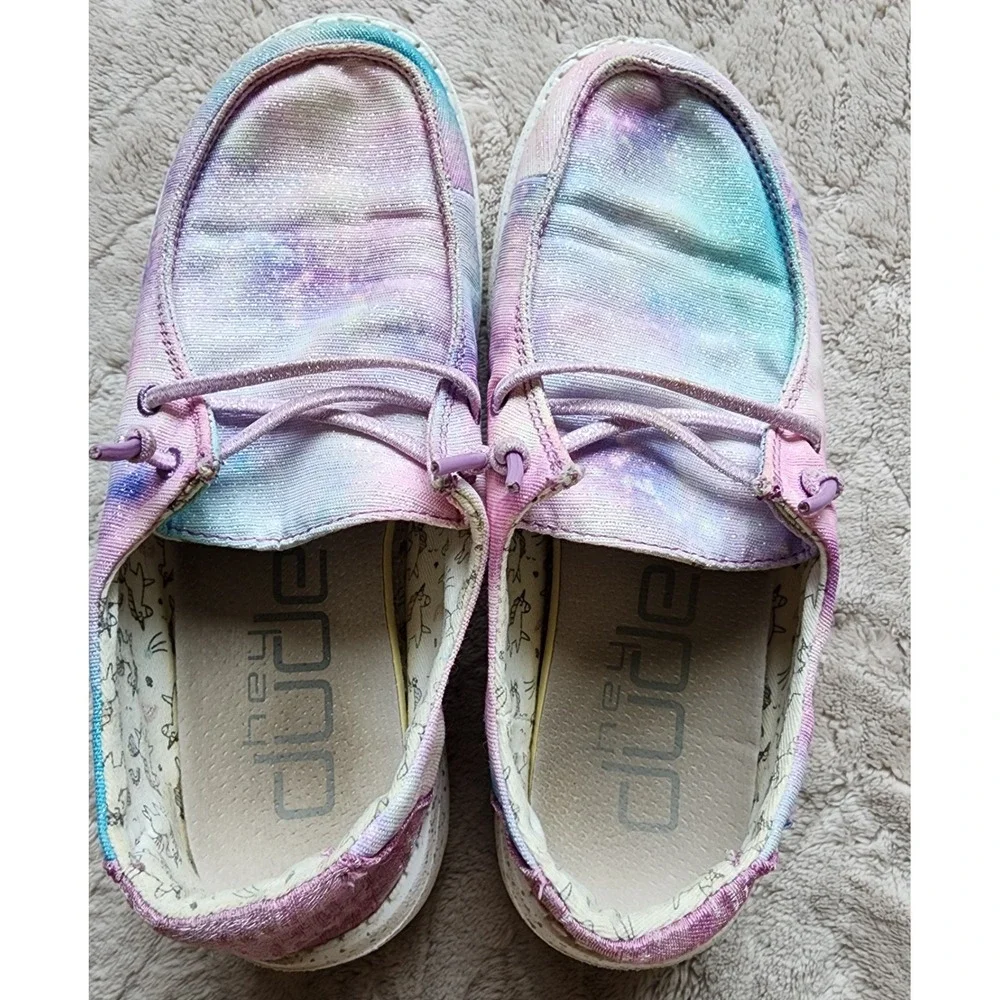 Hey Dude Unicorn Galaxy Slip On Shoes Girls Youth 4 Multicolor‎ Slip On Shoes